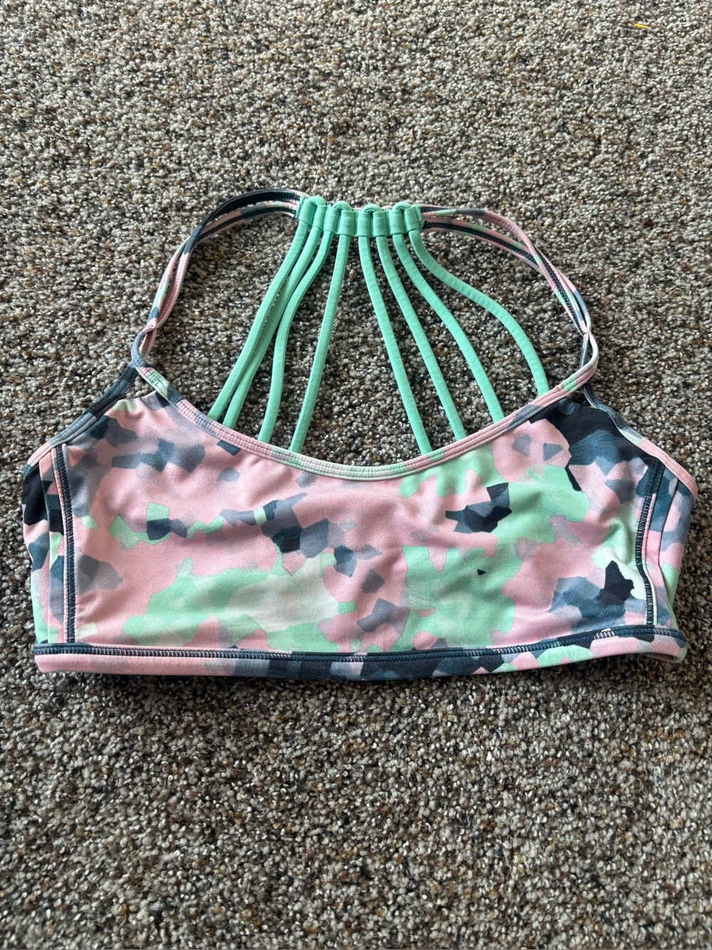 Lululemon Free To Be Wild Sports Bra Pastel Floral Strappy Back 6
